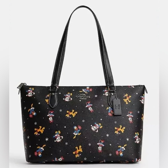 Coach Handbags - COACH Disney X Coach Gallery Tote With Holiday Print